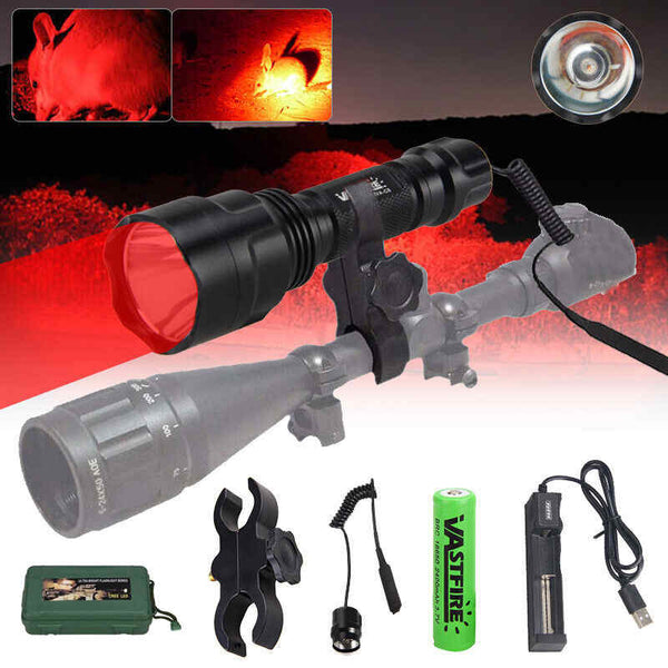 Tactical Red Flashlight Hunting Torch Light Camping Lamp Scope