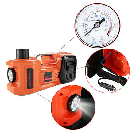5Ton 12V Car Electric Hydraulic Floor Jack Lift + Impact Wrench Kit Box 3 in 1 - salelink.co.nz