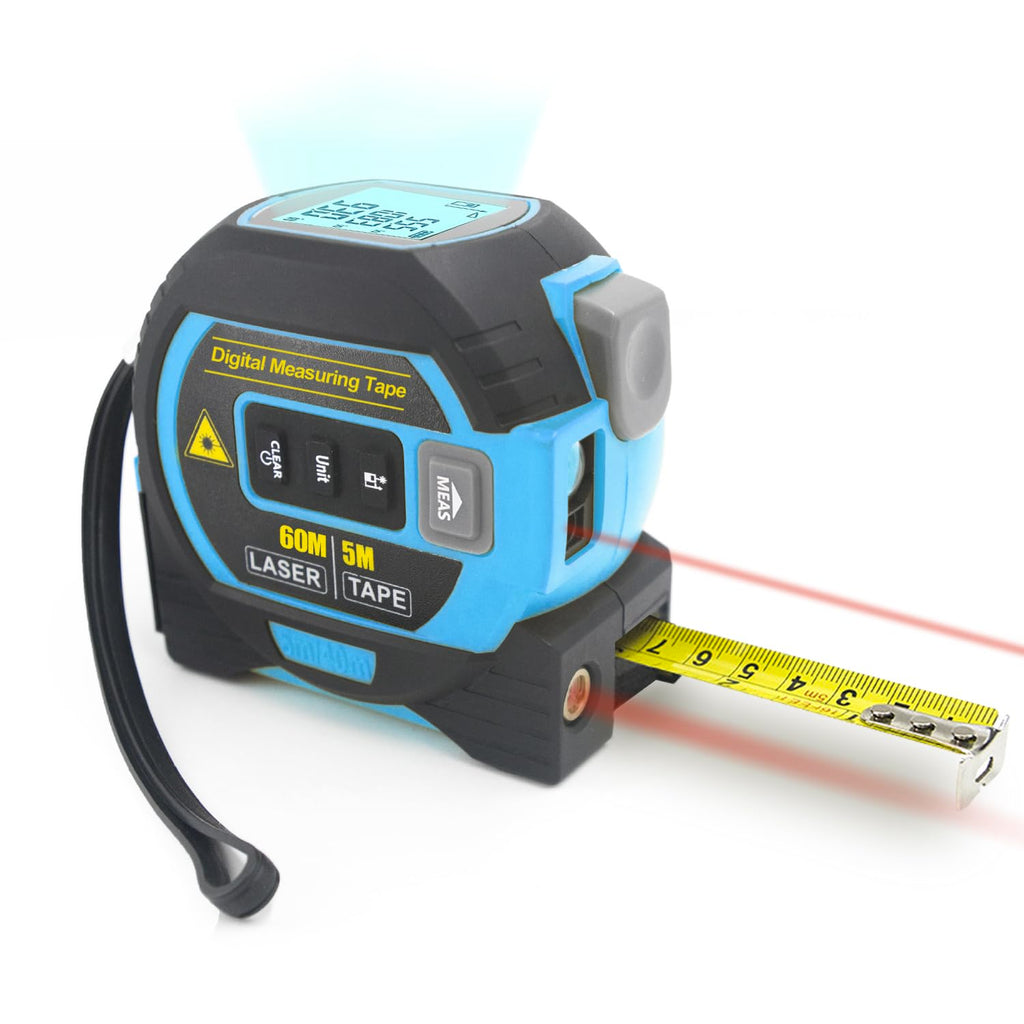60m 3 in 1 Digital Measure Tape Laser Distance Meter Range Finder