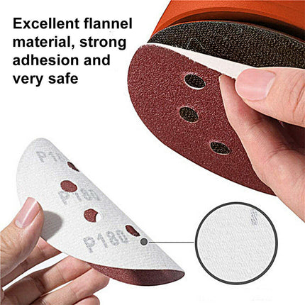 160PCS Sanding Discs 40-800 Grit Pads 125mm Hook&Loop 8 Hole Orbital Sandpaper - salelink.co.nz