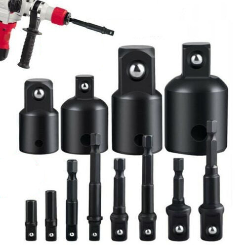 12Pc Drill Socket Adapter Set Impact Nut Driver Hex Extension Bit