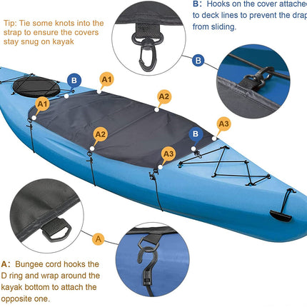 153x74cm Kayak Cockpit Drape Waterproof Seal Cockpit Cover