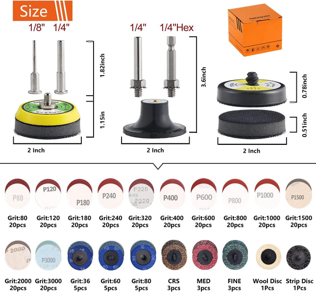 270PCS Sanding Discs Pad Variety Kit - salelink.co.nz