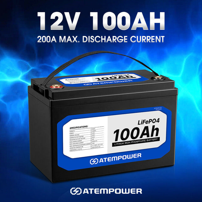 100Ah 12V Lithium Battery LiFePO4 Deep Cycle Rechargeable Marine 4WD - salelink.co.nz