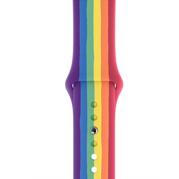 S 42/44mm Apple Watch Silicone Watch Band Strap Rainbow