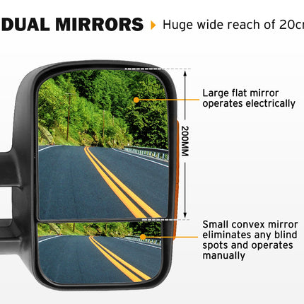 Towing Mirrors for Nissan Pathfinder MY 2003-2013 Black - salelink.co.nz