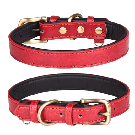 Adjustable Strong Heavy Duty PU Leather Dog Collar for Large Dogs - salelink.co.nz