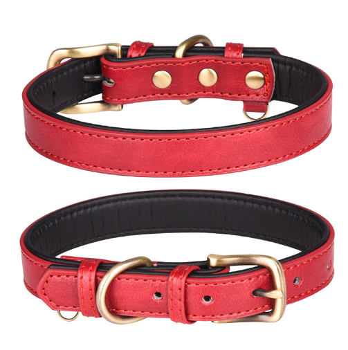 Adjustable Strong Heavy Duty PU Leather Dog Collar for Large Dogs