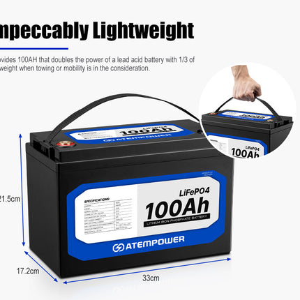 100Ah 12V Lithium Battery LiFePO4 Deep Cycle Rechargeable Marine 4WD - salelink.co.nz