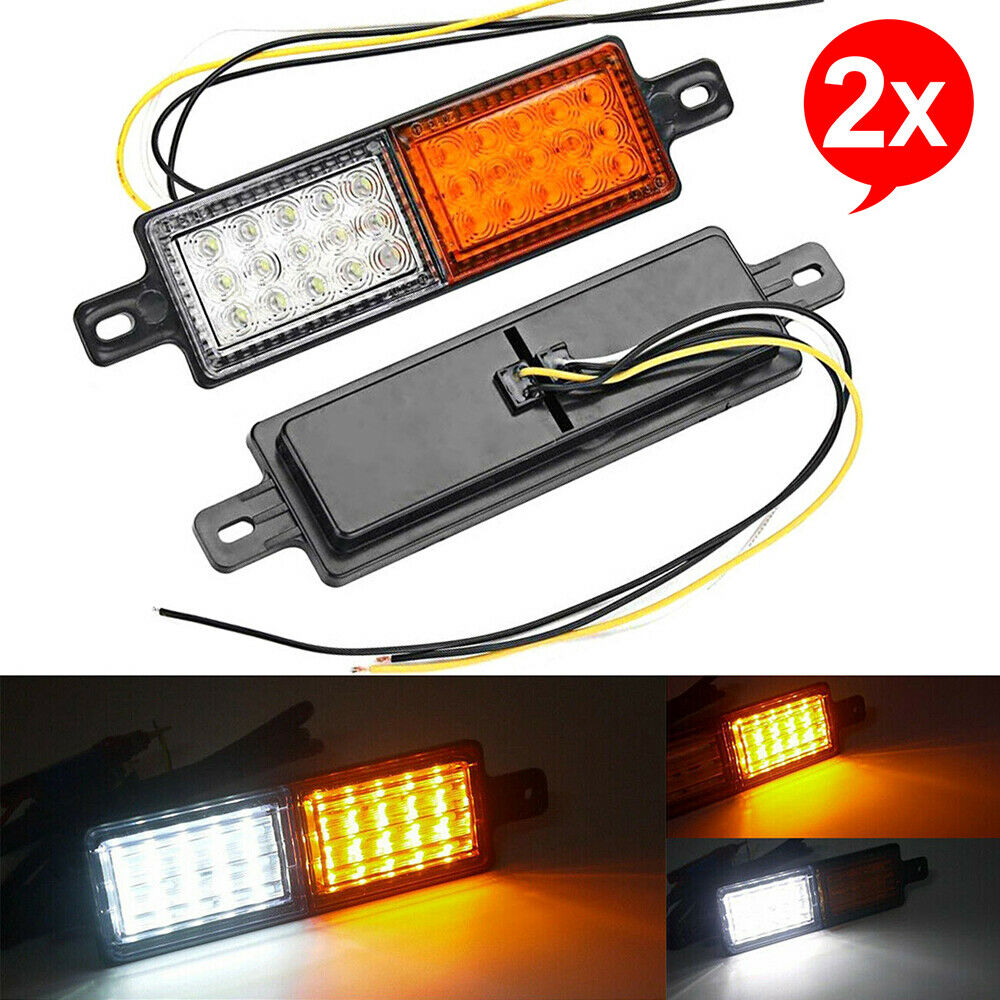 Pair LED Bullbar Indicator Tail Lights Front Park DRL Light For ARB TJ ...