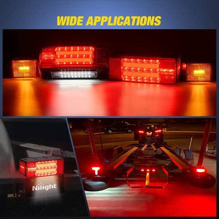 2PCS LED Trailer Lights Kit for 12V Trailer Boat Camper RV Trucks Snowmobile