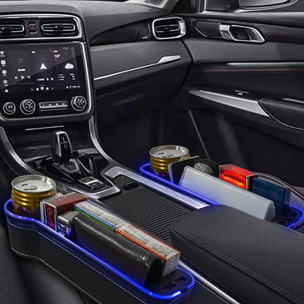 2PCS LED Car Seat Gap Filler Organizer with Charging Function