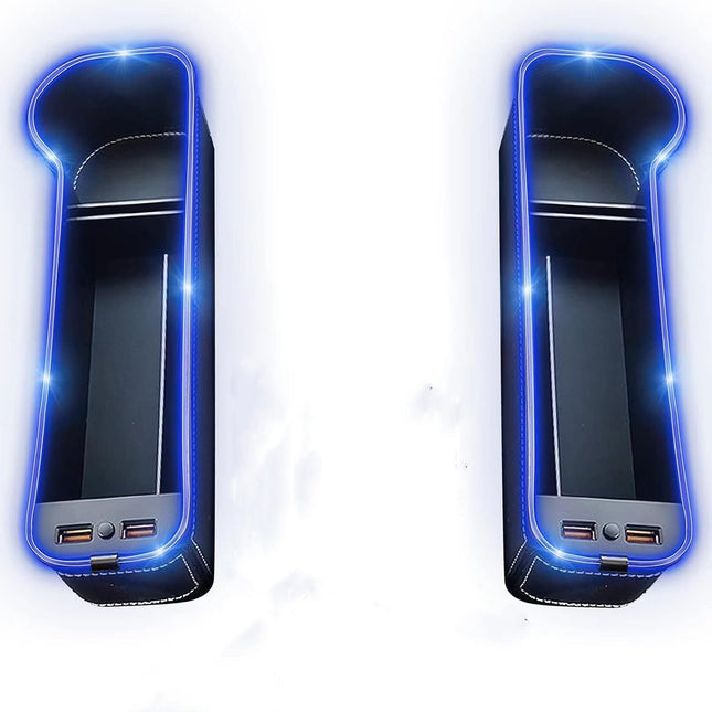 2PCS LED Car Seat Gap Filler Organizer with Charging Function