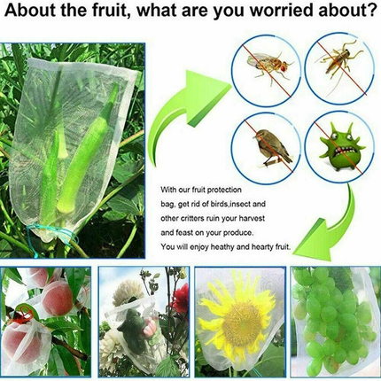100PCS 35x25cm Agriculture Garden Fruit Vegetable Protection Net Bags