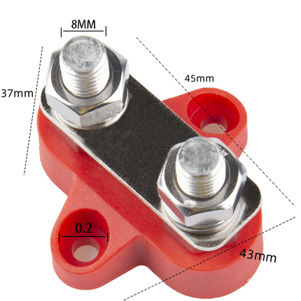 Battery Power Distribution Terminal Block Set Dual M8 - salelink.co.nz