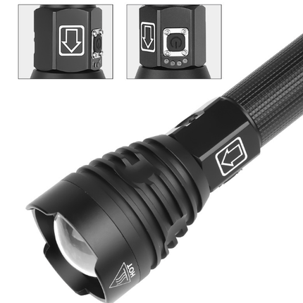 XHP90 3000LM Tactical 3 Mode Zoom Flashlight LED Hunting Torch - salelink.co.nz