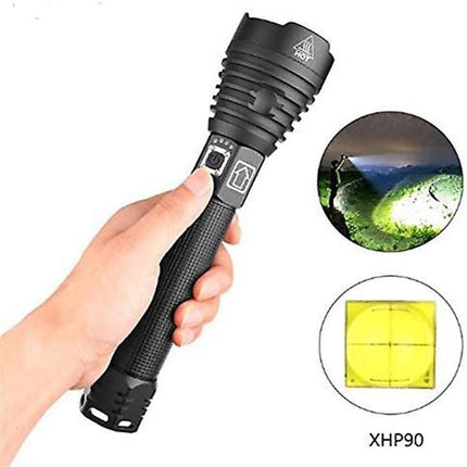 XHP90 3000LM Tactical 3 Mode Zoom Flashlight LED Hunting Torch - salelink.co.nz