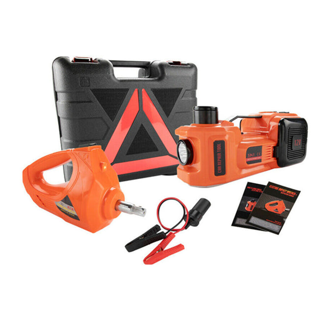 5Ton 12V Car Electric Hydraulic Floor Jack Lift + Impact Wrench Kit Box 3 in 1 - salelink.co.nz
